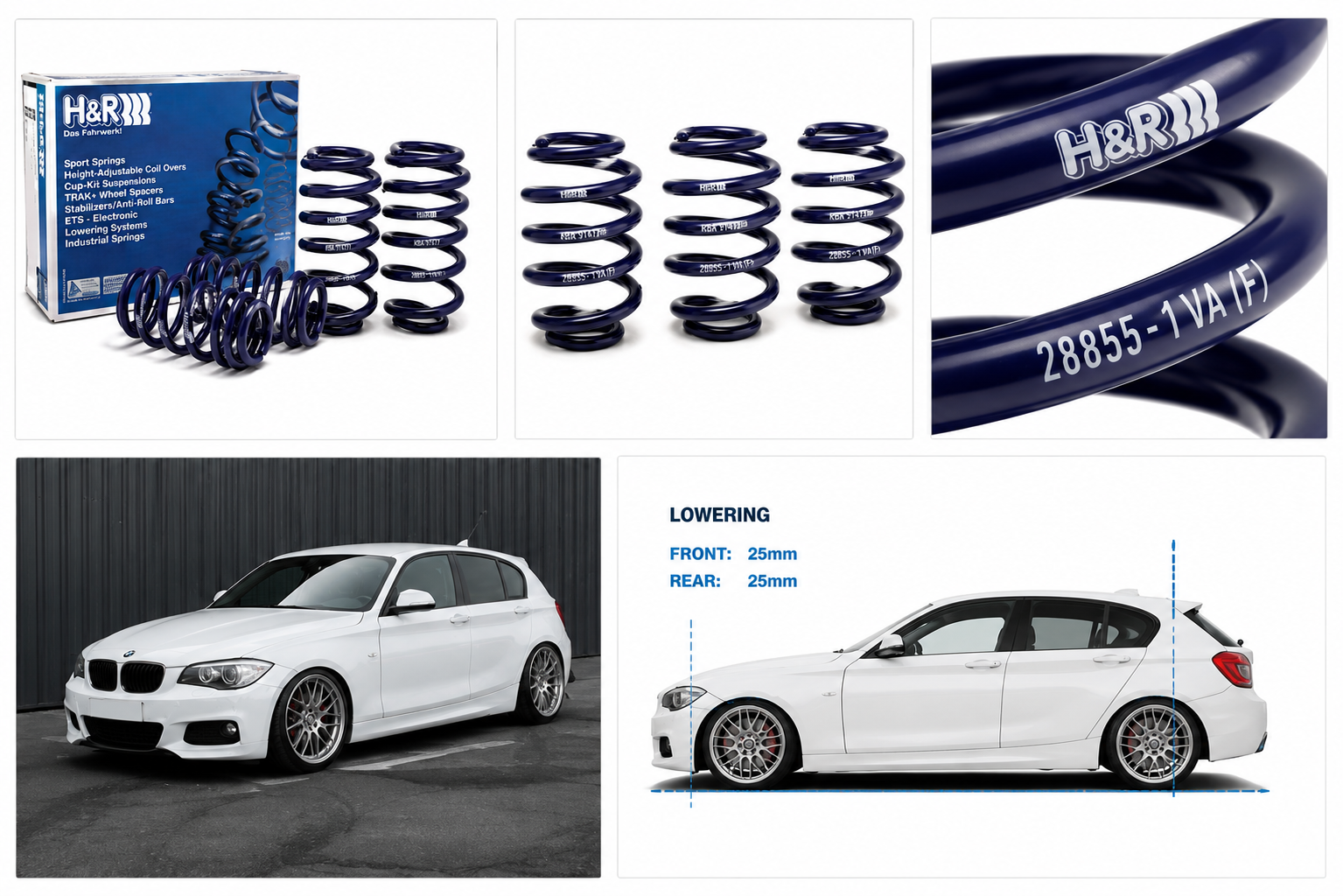 H&R Lowering Spring Kit BMW M140i F20 F21 25mm Sport Springs